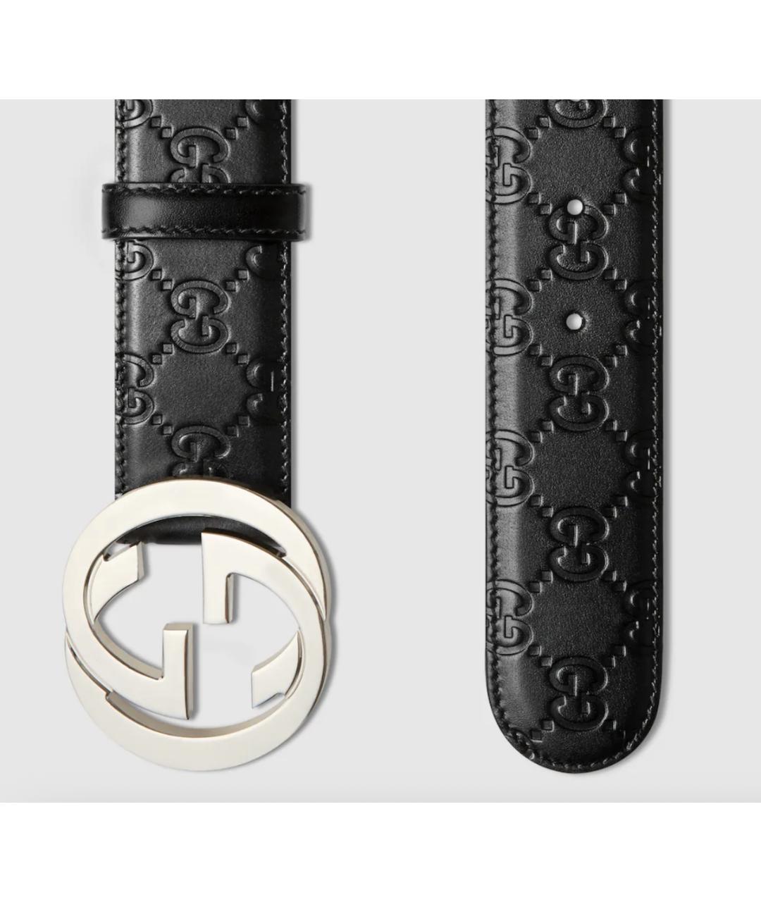 GUCCI Черный кожаный ремень, фото 2