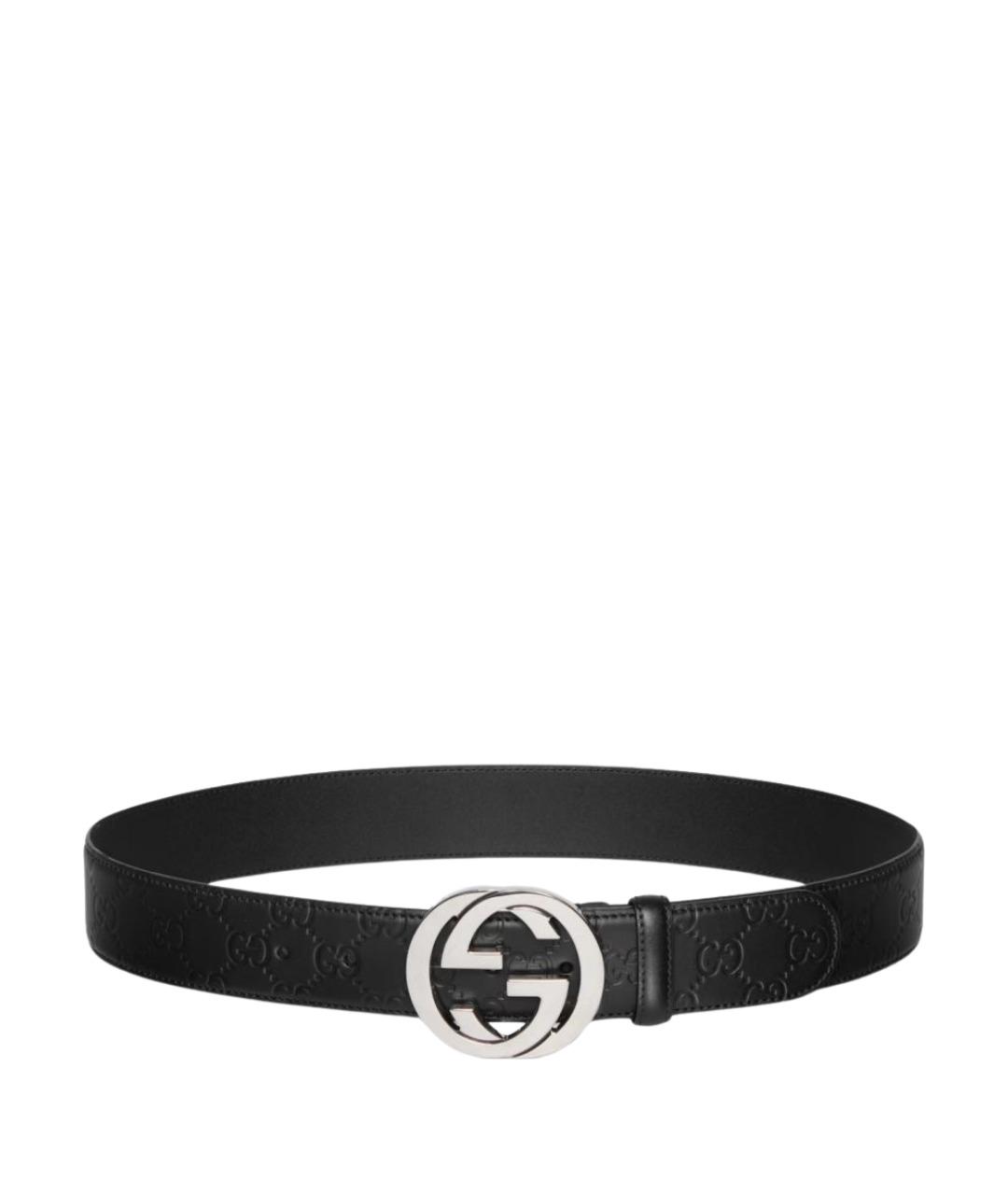 GUCCI Черный кожаный ремень, фото 1