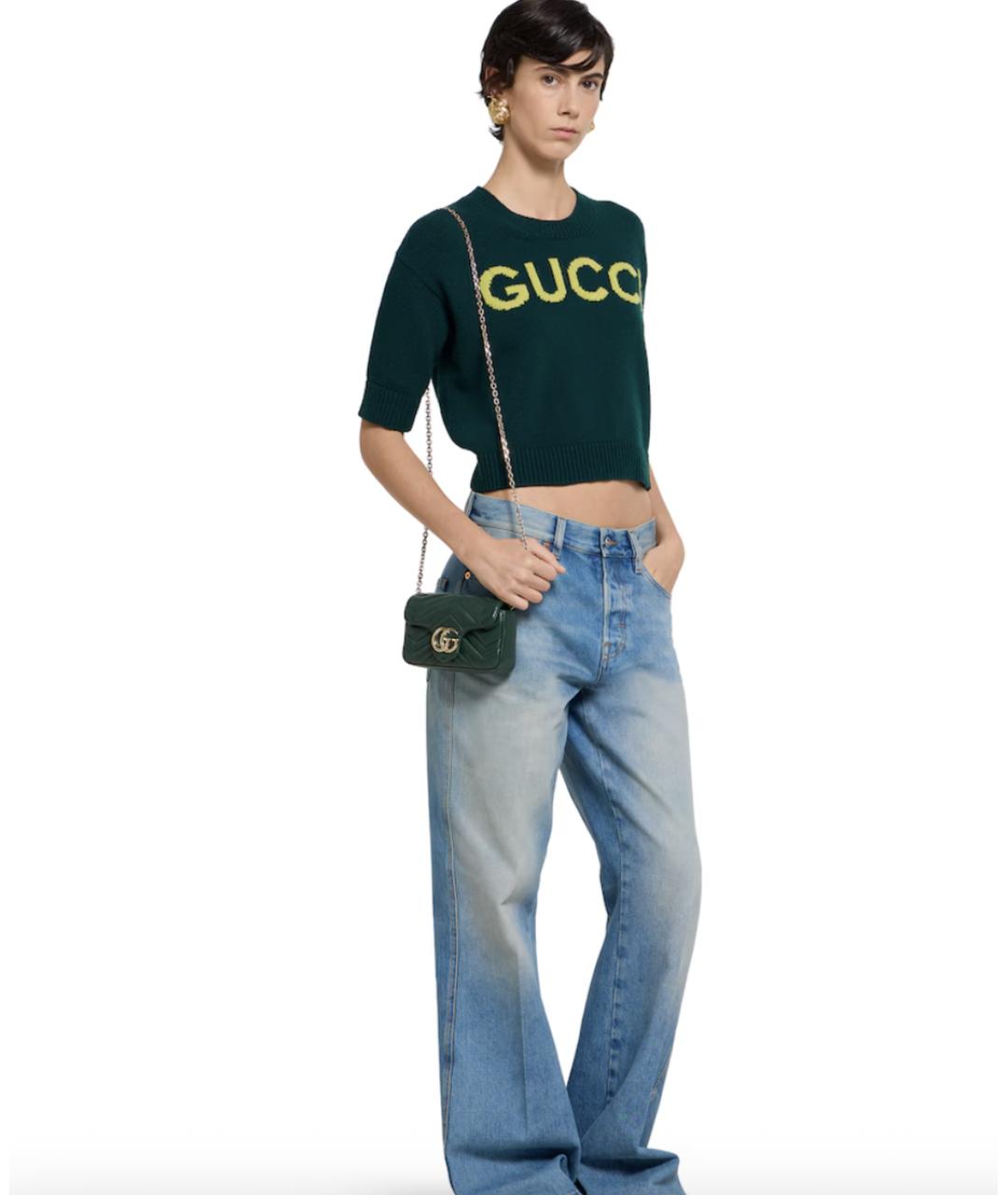 GUCCI Зеленая кожаная сумка через плечо, фото 4