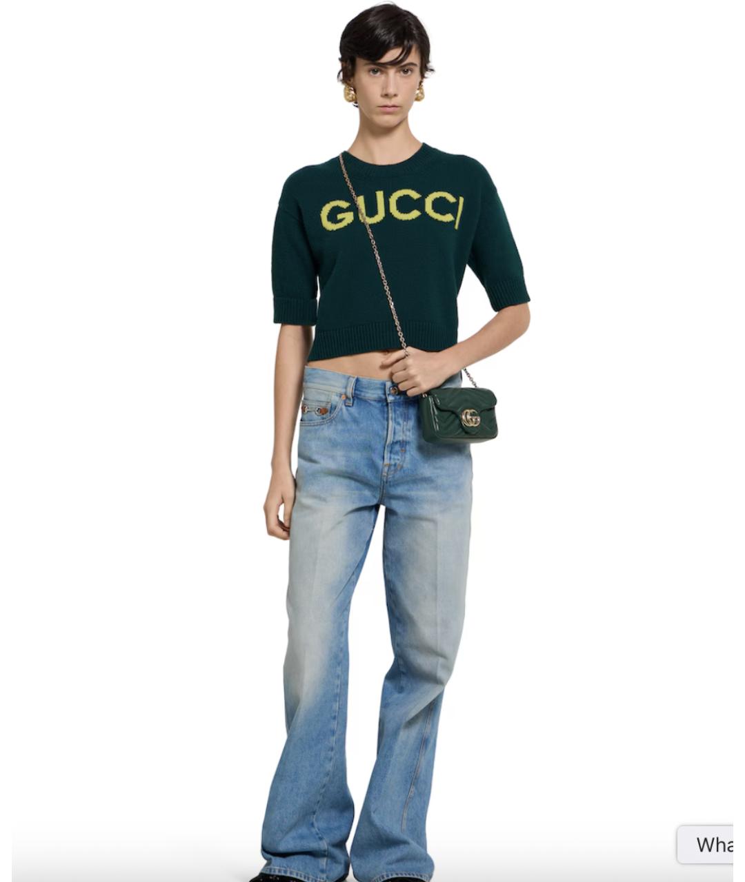 GUCCI Зеленая кожаная сумка через плечо, фото 3