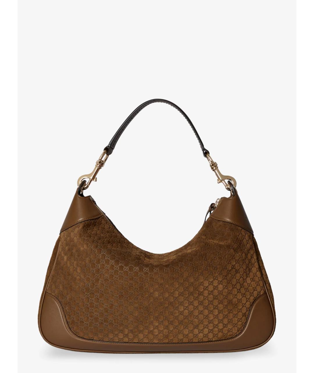 GUCCI Коричневая замшевая сумка через плечо, фото 3