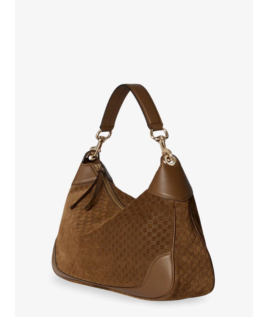 GUCCI Коричневая замшевая сумка через плечо, фото 4