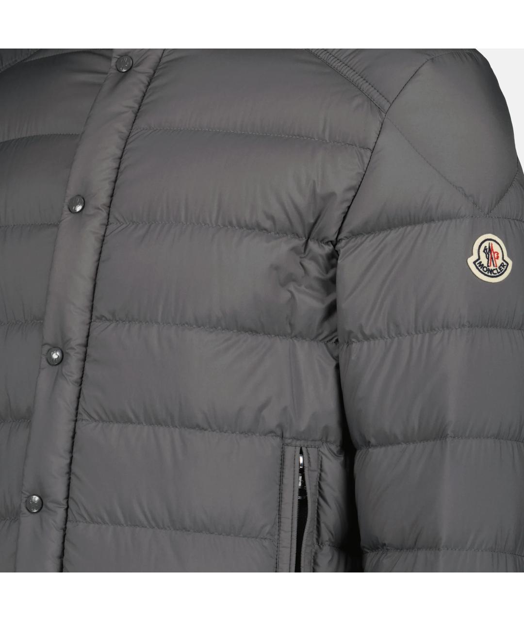 MONCLER Антрацитовый полиамидовый пуховик, фото 3