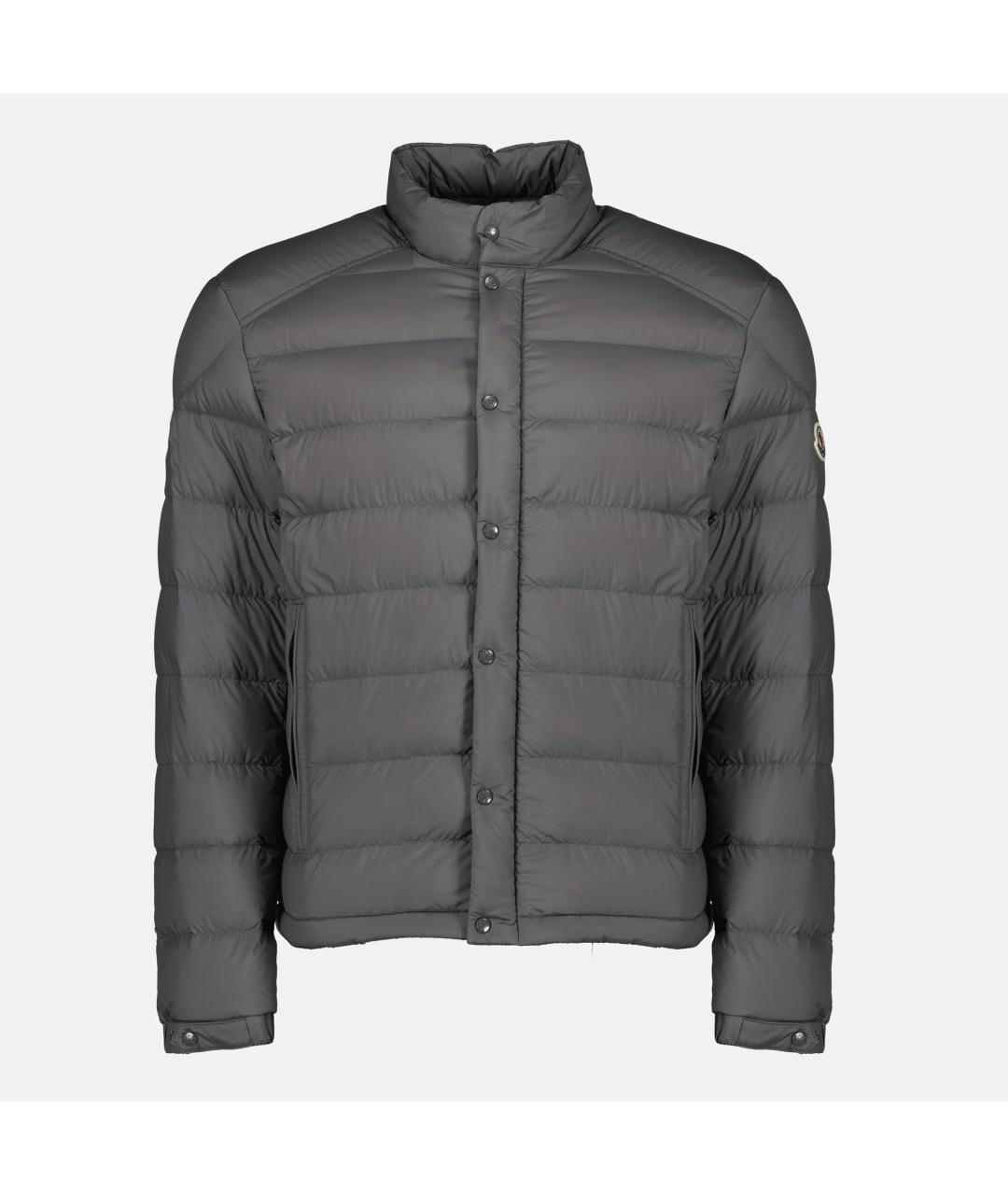 MONCLER Антрацитовый полиамидовый пуховик, фото 5