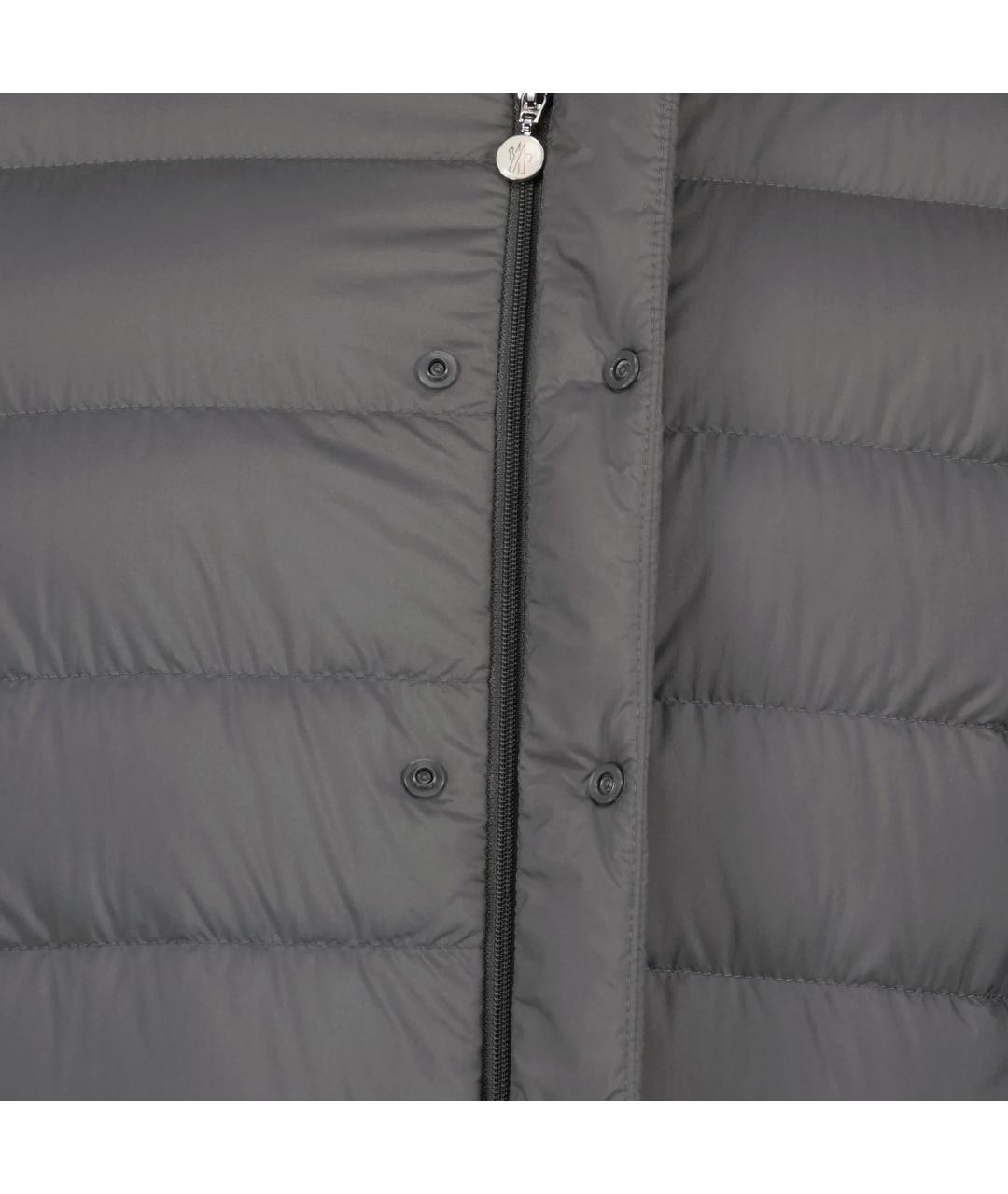 MONCLER Антрацитовый полиамидовый пуховик, фото 4