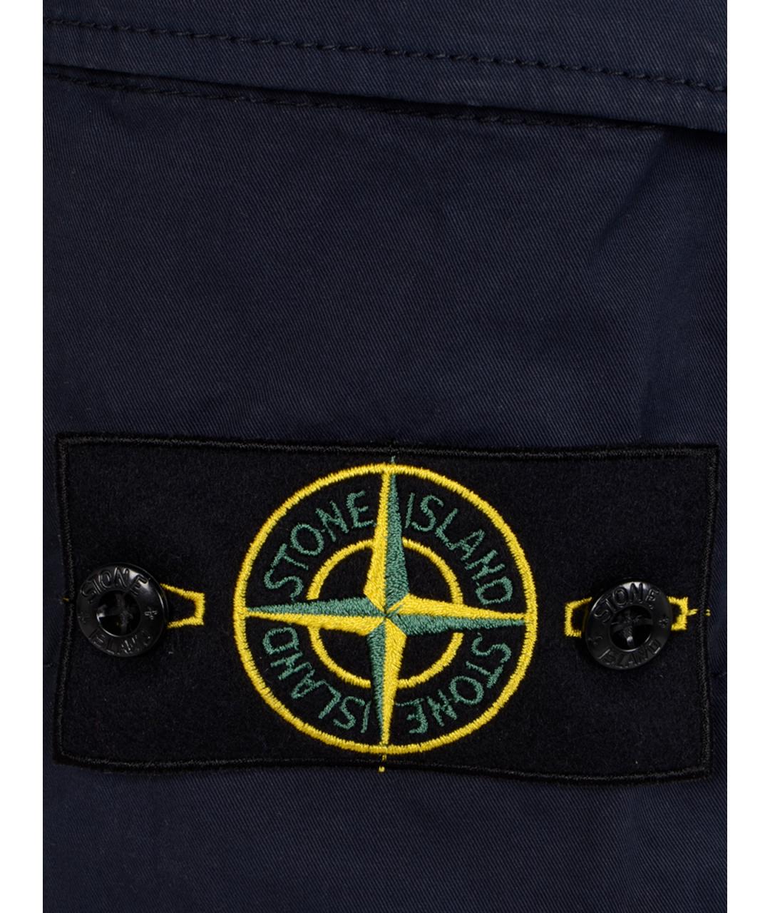 STONE ISLAND Темно-синие хлопковые шорты, фото 3