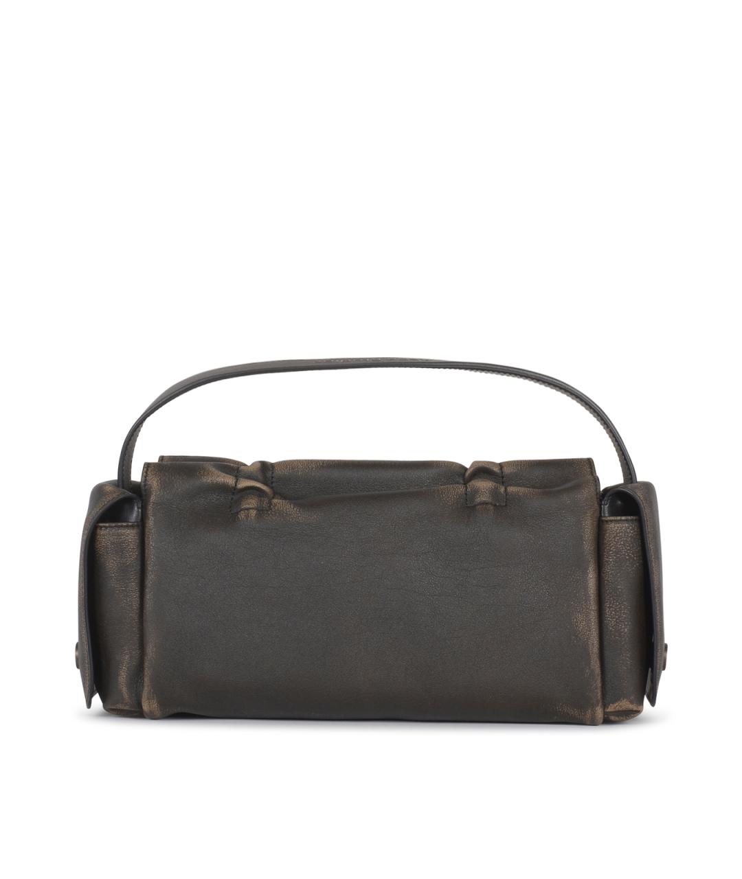 ACNE STUDIOS Коричневая кожаная сумка с короткими ручками, фото 3