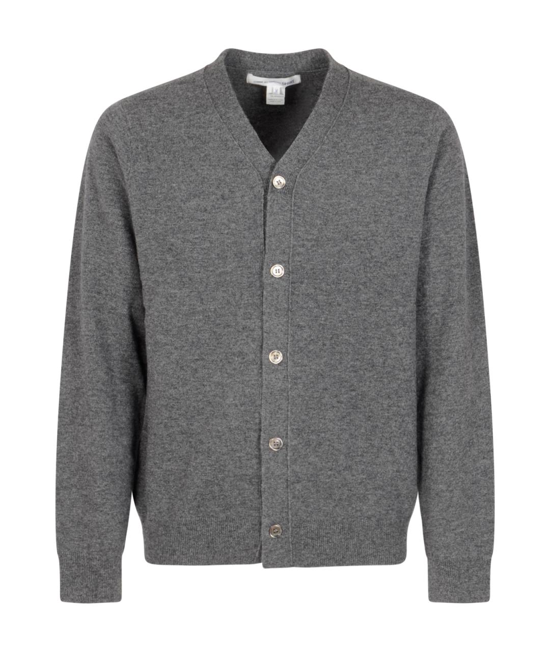 COMME DES GARÇONS Серый шерстяной кардиган, фото 1