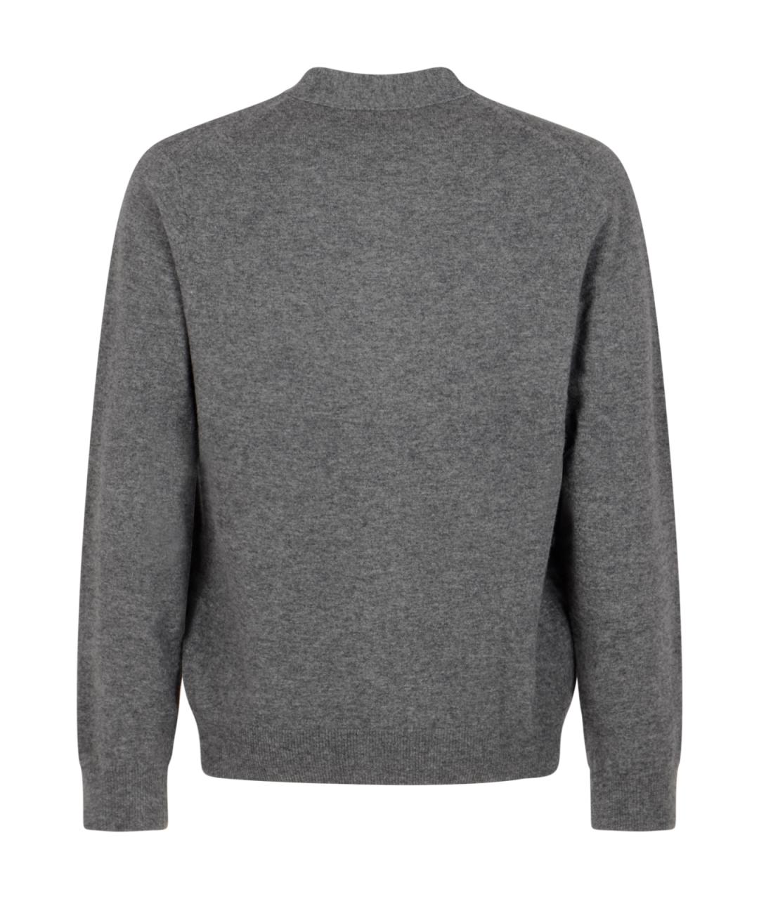 COMME DES GARÇONS Серый шерстяной кардиган, фото 2