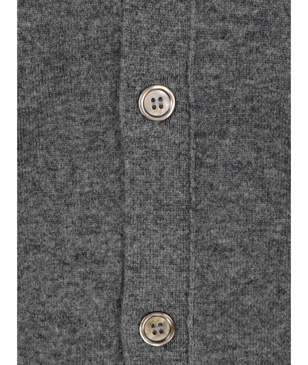 COMME DES GARÇONS Серый шерстяной кардиган, фото 3