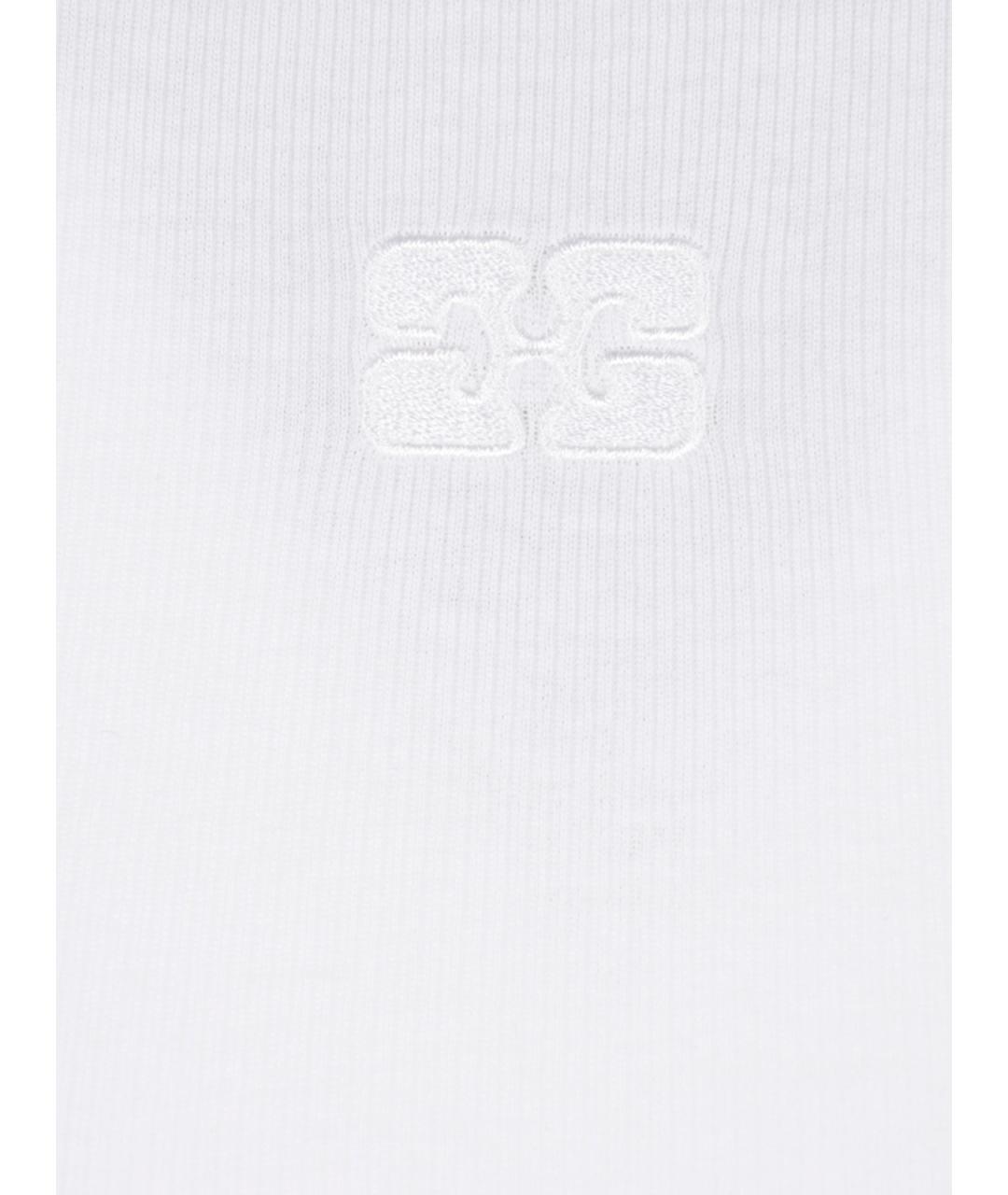 GANNI Белая хлопковая майка, фото 3