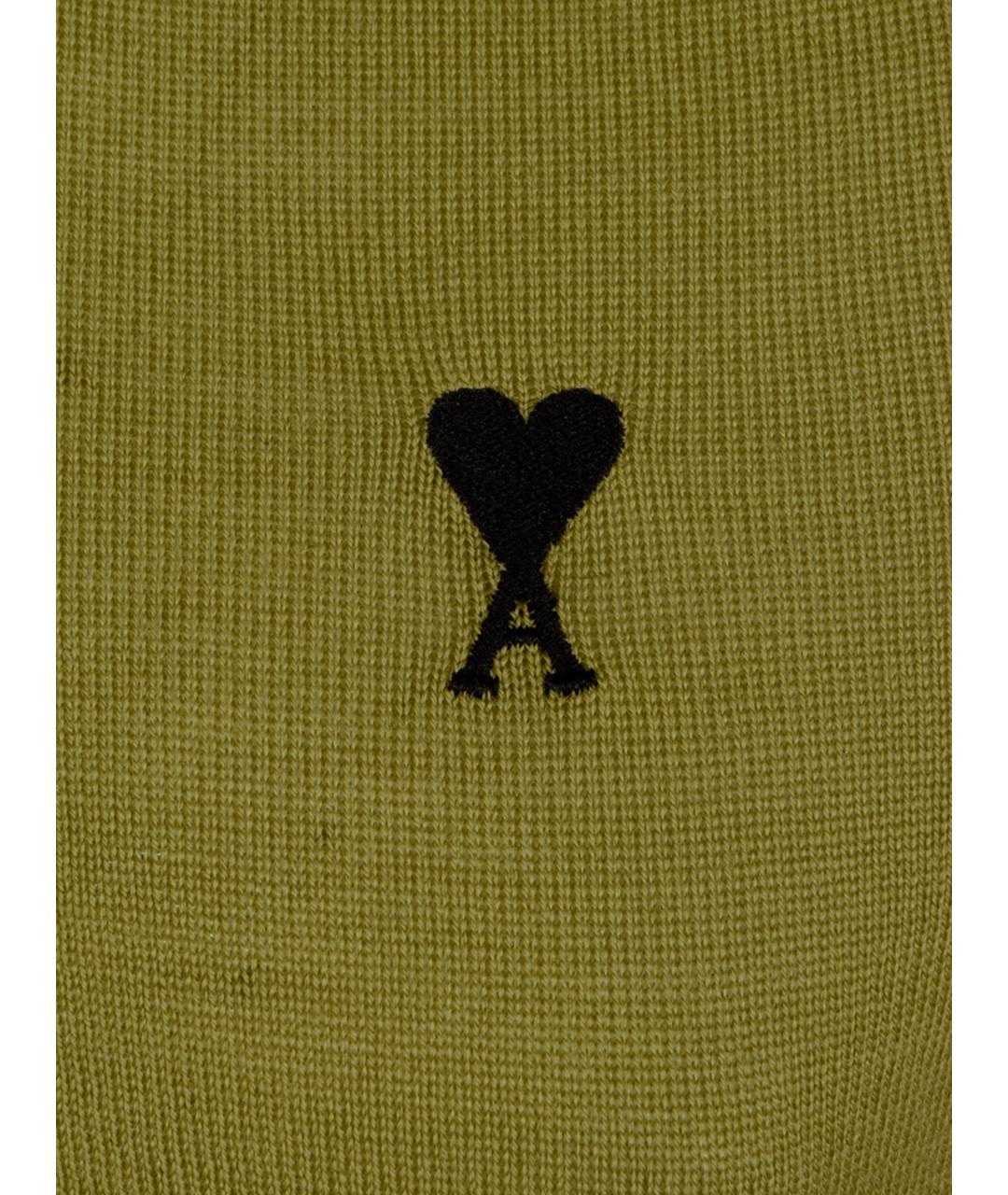 Ami Paris Салатовая шерстяная футболка, фото 3