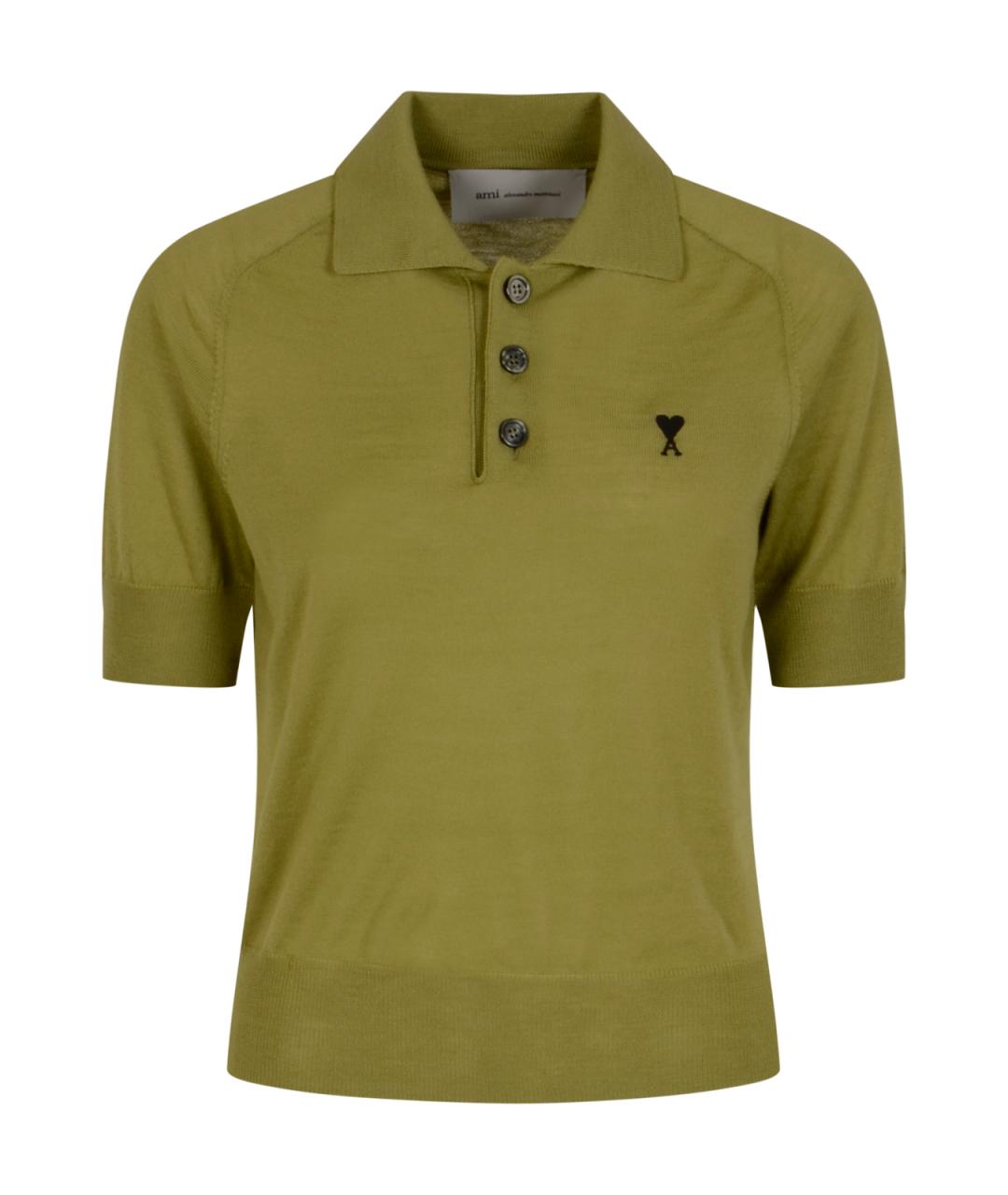 Ami Paris Салатовая шерстяная футболка, фото 1