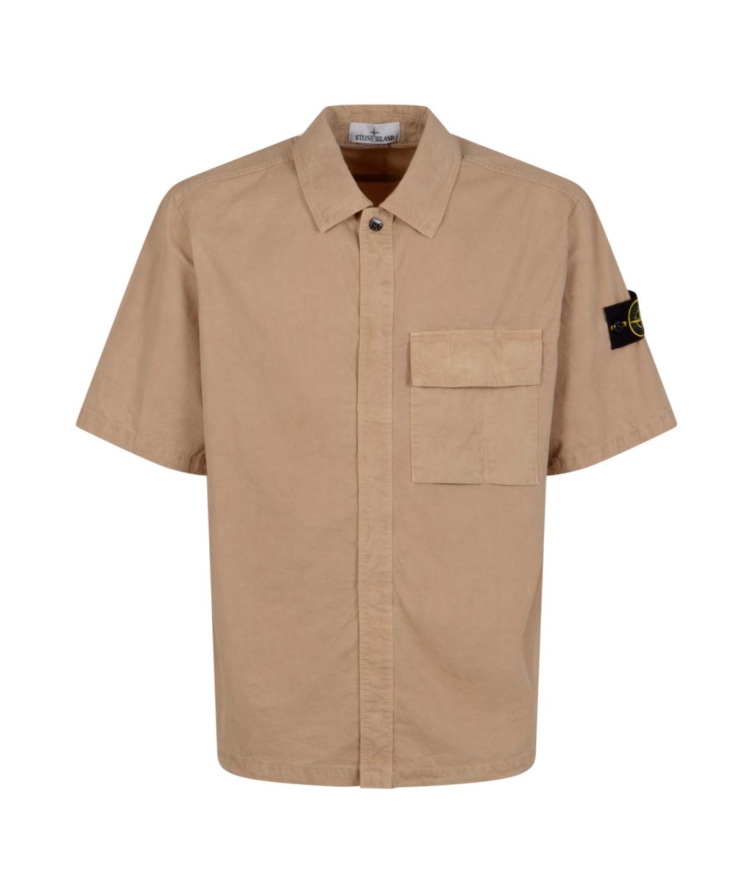 STONE ISLAND Бежевая хлопковая кэжуал рубашка, фото 1