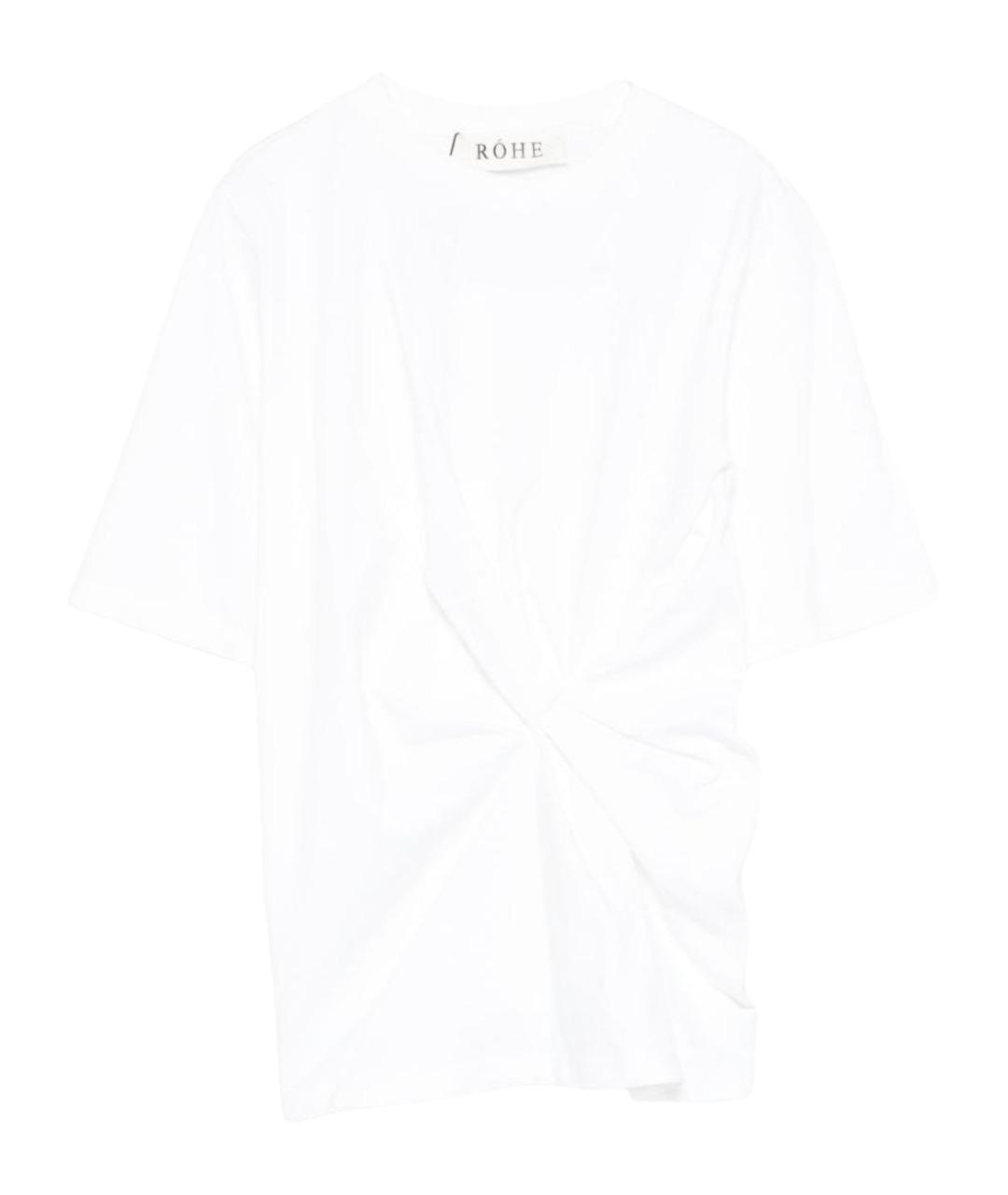 ROHE Белая хлопковая футболка, фото 1