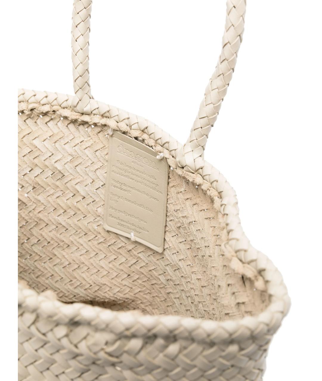 Dragon Diffusion Белая кожаная сумка тоут, фото 5