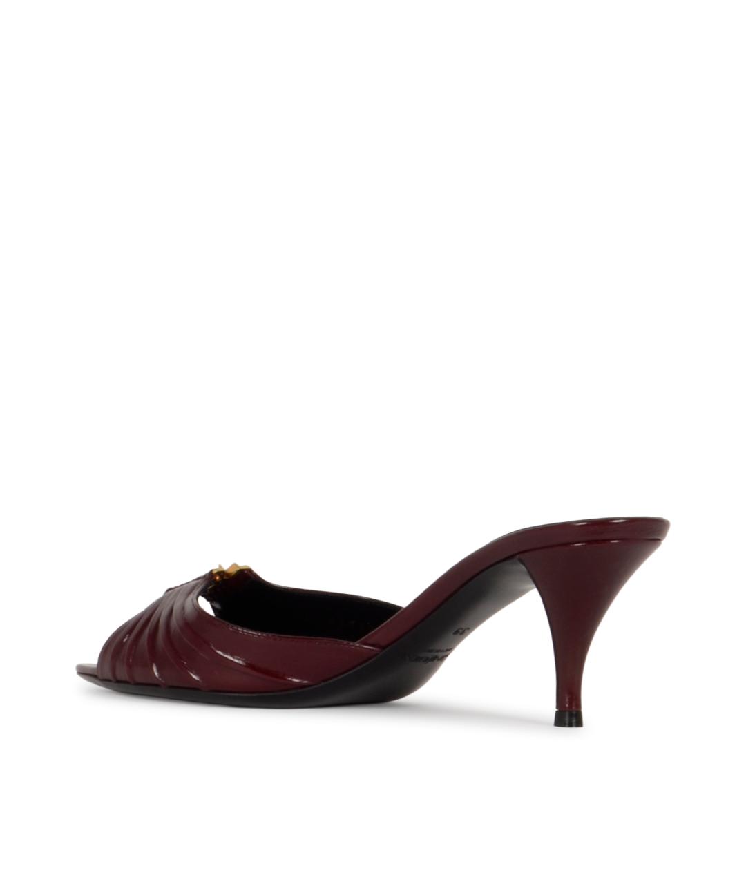 SAINT LAURENT Бордовые кожаные туфли, фото 3