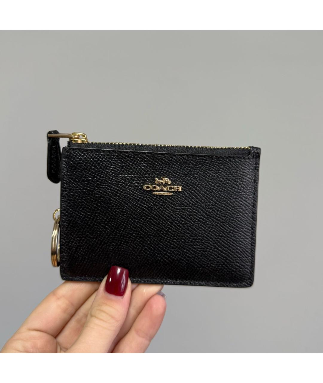 COACH Черный кожаный кардхолдер, фото 3