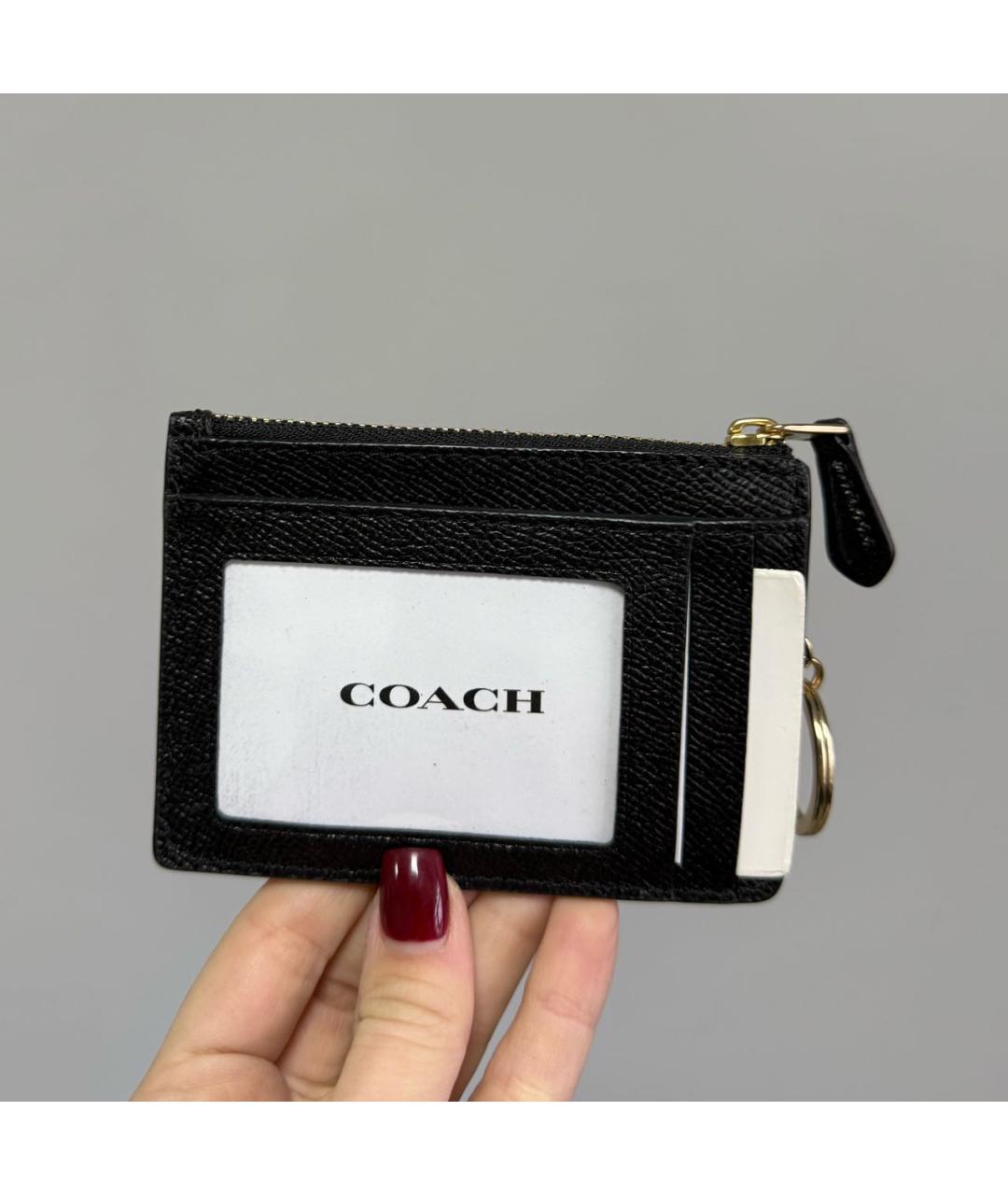 COACH Черный кожаный кардхолдер, фото 2