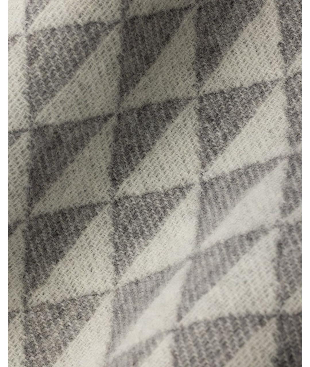 PRADA Серый шерстяной шарф, фото 2