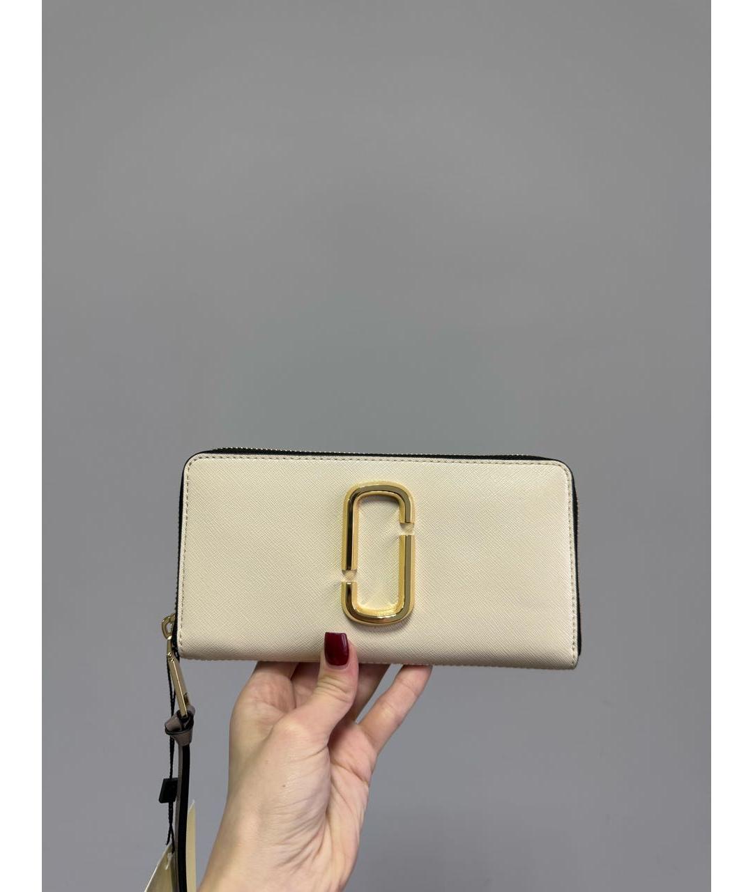 MARC JACOBS Бежевый кожаный кошелек, фото 5