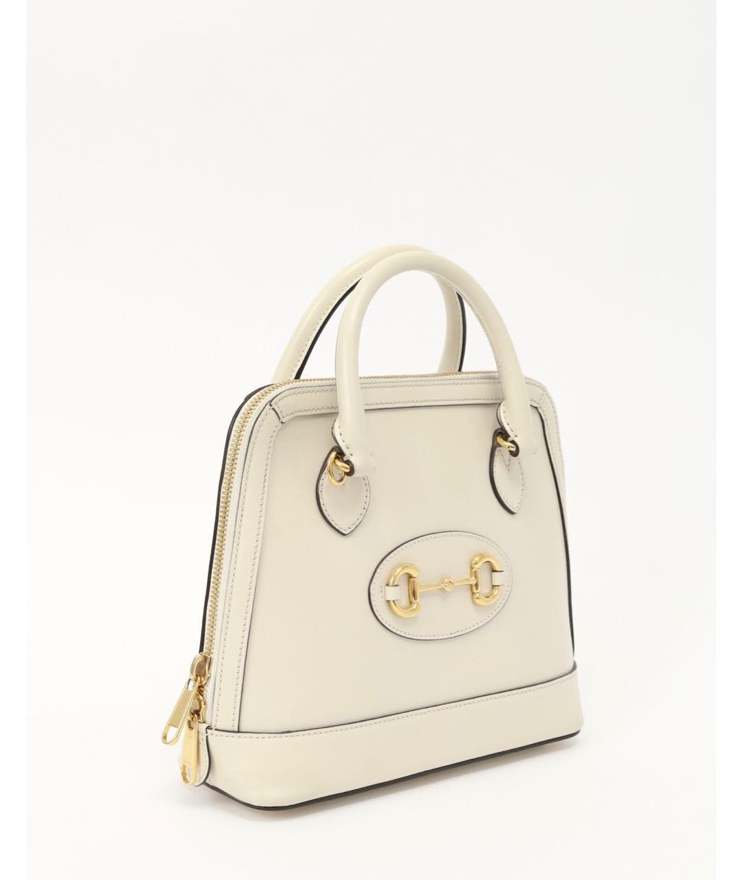 GUCCI Бежевая кожаная сумка с короткими ручками, фото 2