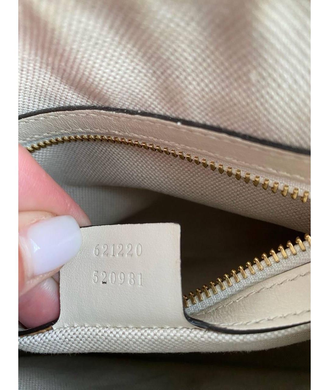 GUCCI Бежевая кожаная сумка с короткими ручками, фото 5