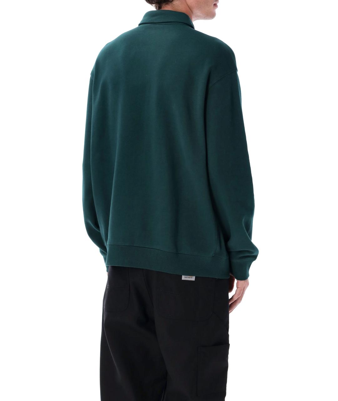 CARHARTT WIP Зеленые хлопковое поло с длинным рукавом, фото 5