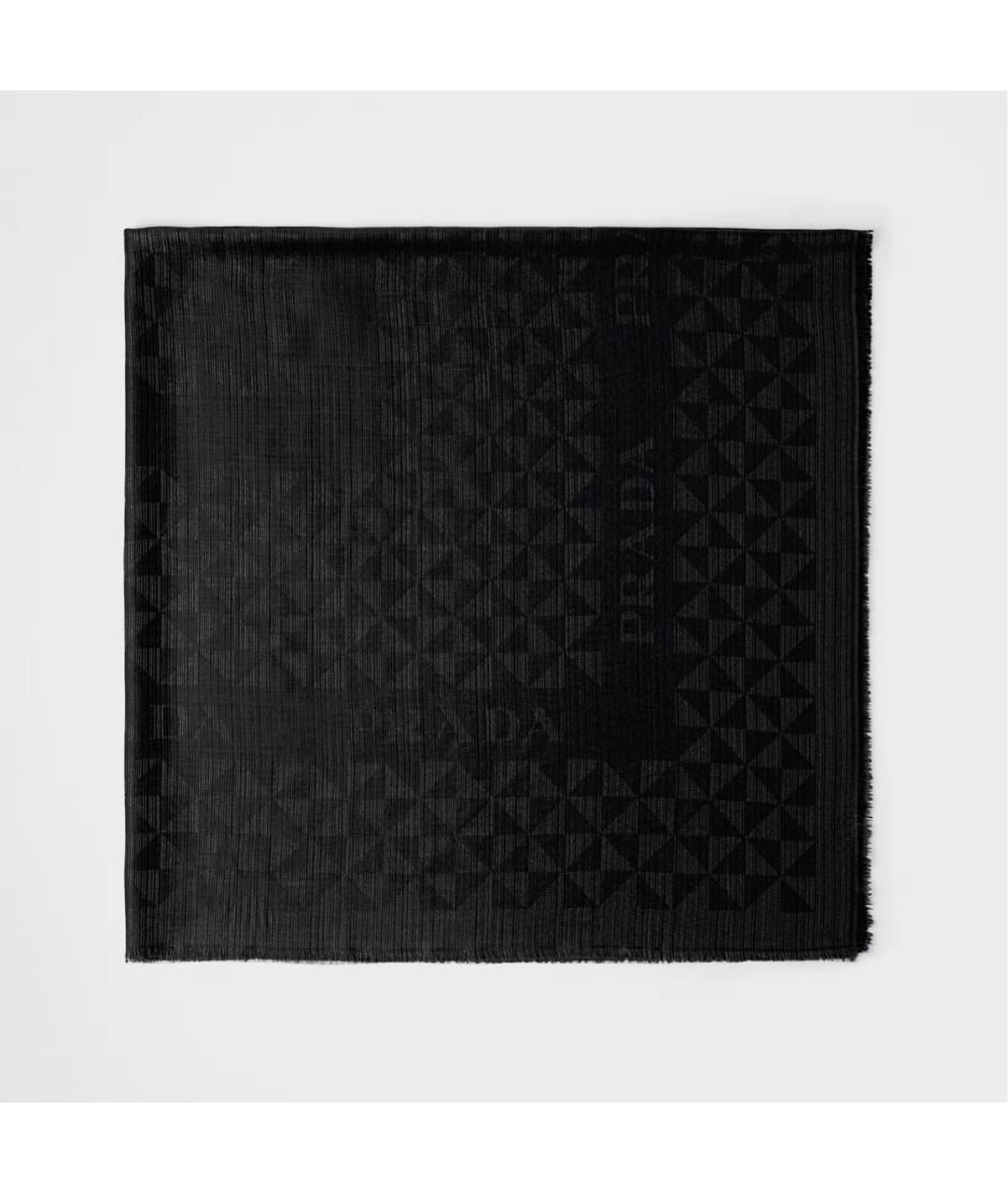 PRADA Черный шерстяной шарф, фото 3