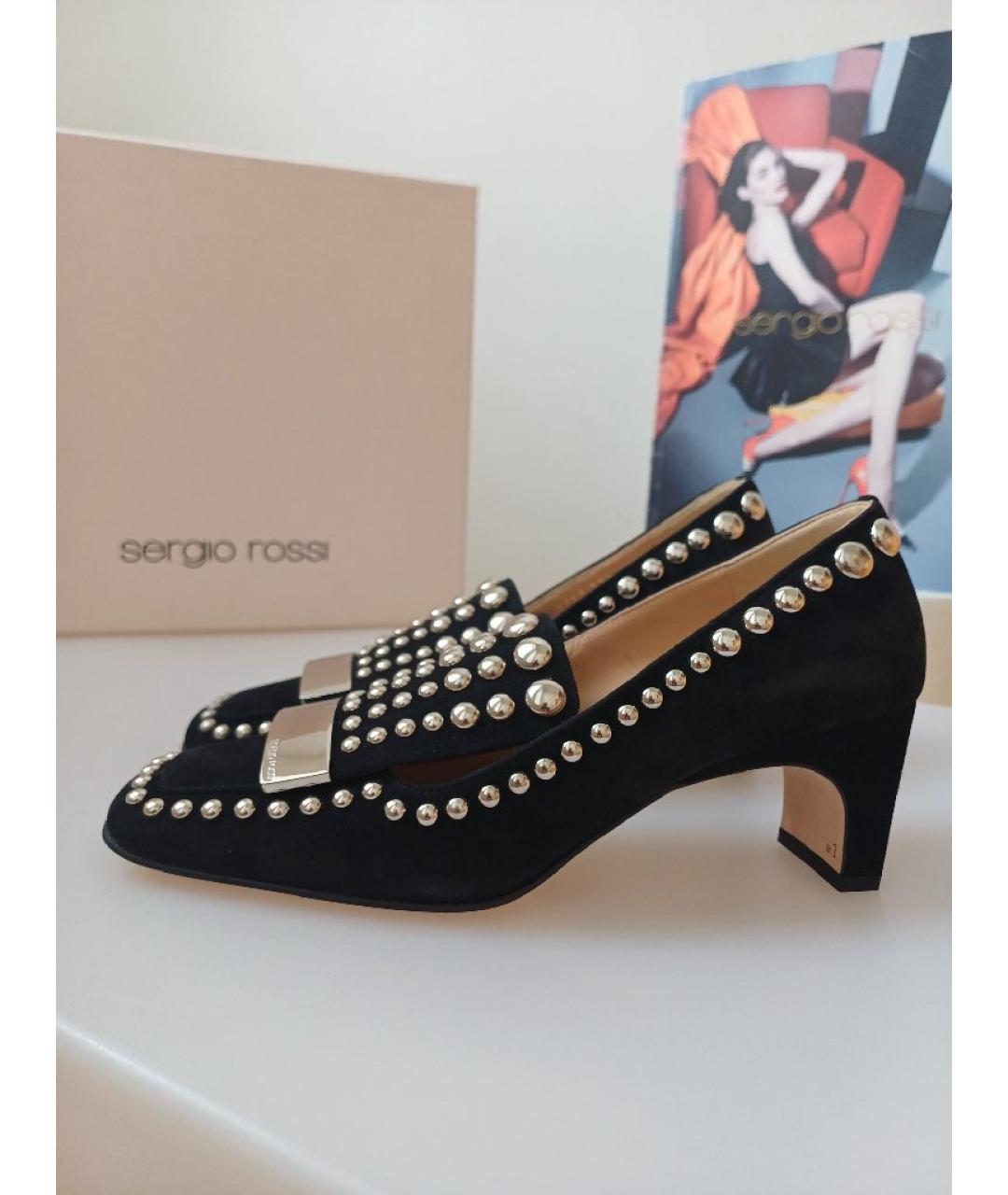 SERGIO ROSSI Черные замшевые туфли, фото 3