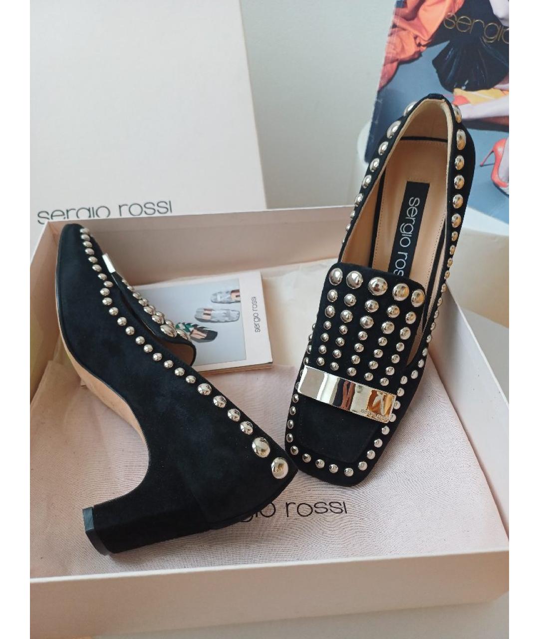 SERGIO ROSSI Черные замшевые туфли, фото 5