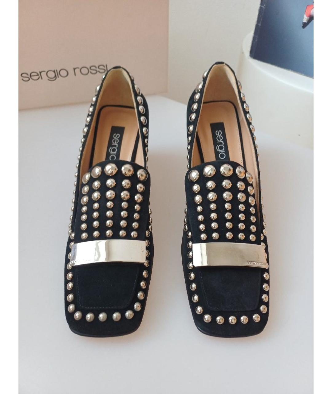 SERGIO ROSSI Черные замшевые туфли, фото 7