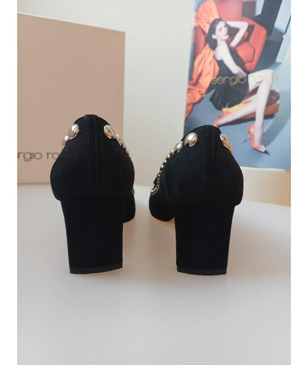 SERGIO ROSSI Черные замшевые туфли, фото 8