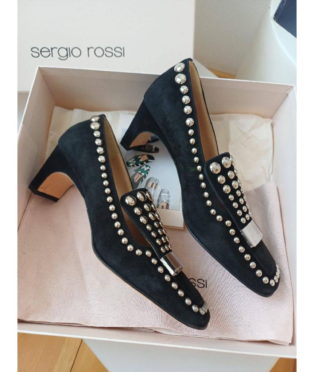 SERGIO ROSSI Черные замшевые туфли, фото 6