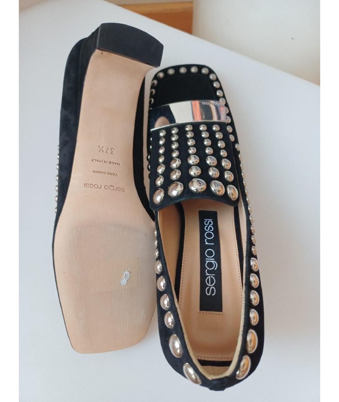 SERGIO ROSSI Черные замшевые туфли, фото 9