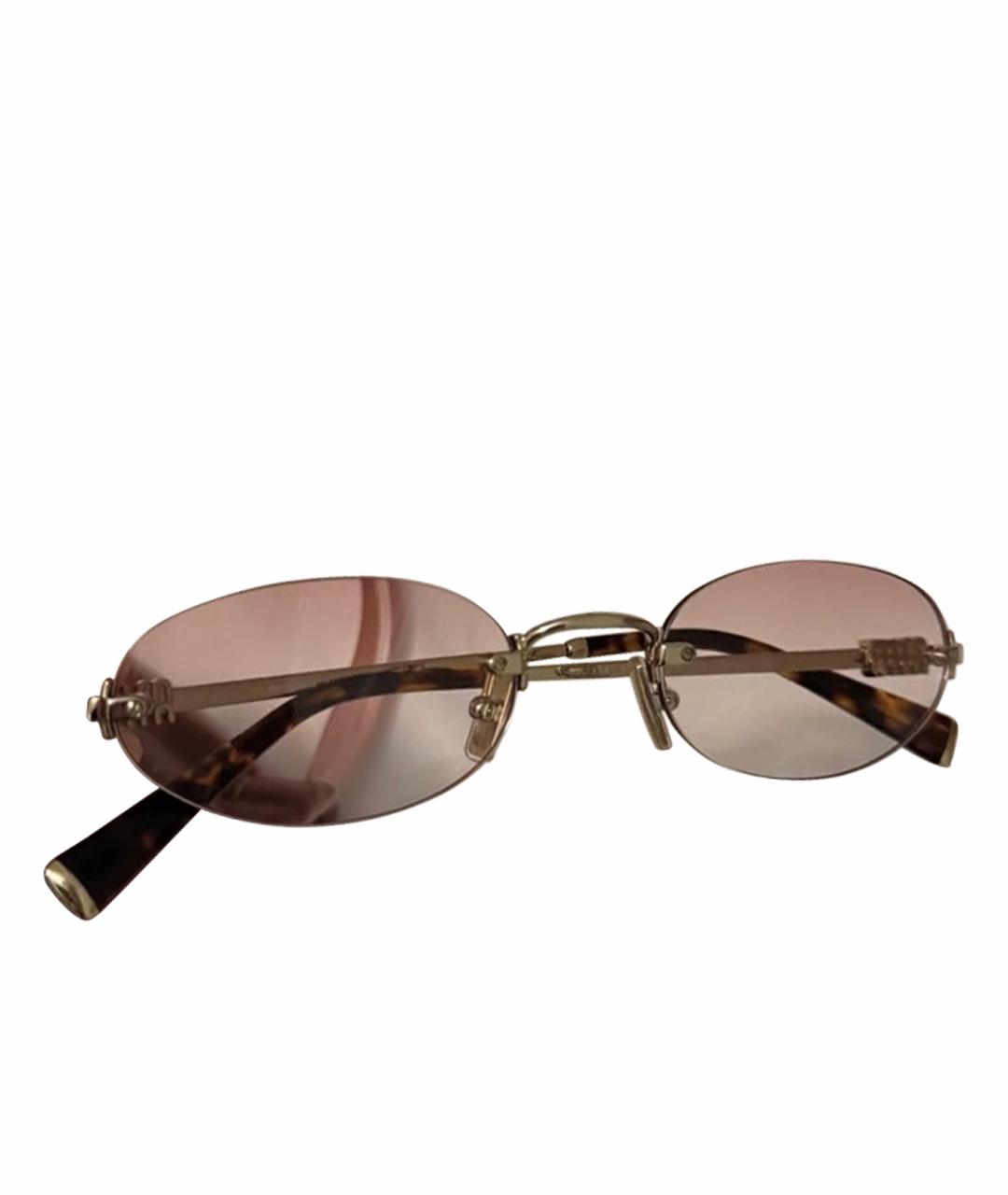 MIU MIU Розовые металлические солнцезащитные очки, фото 1