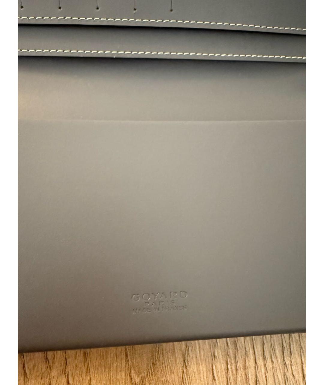 GOYARD Серый кожаный кошелек, фото 4