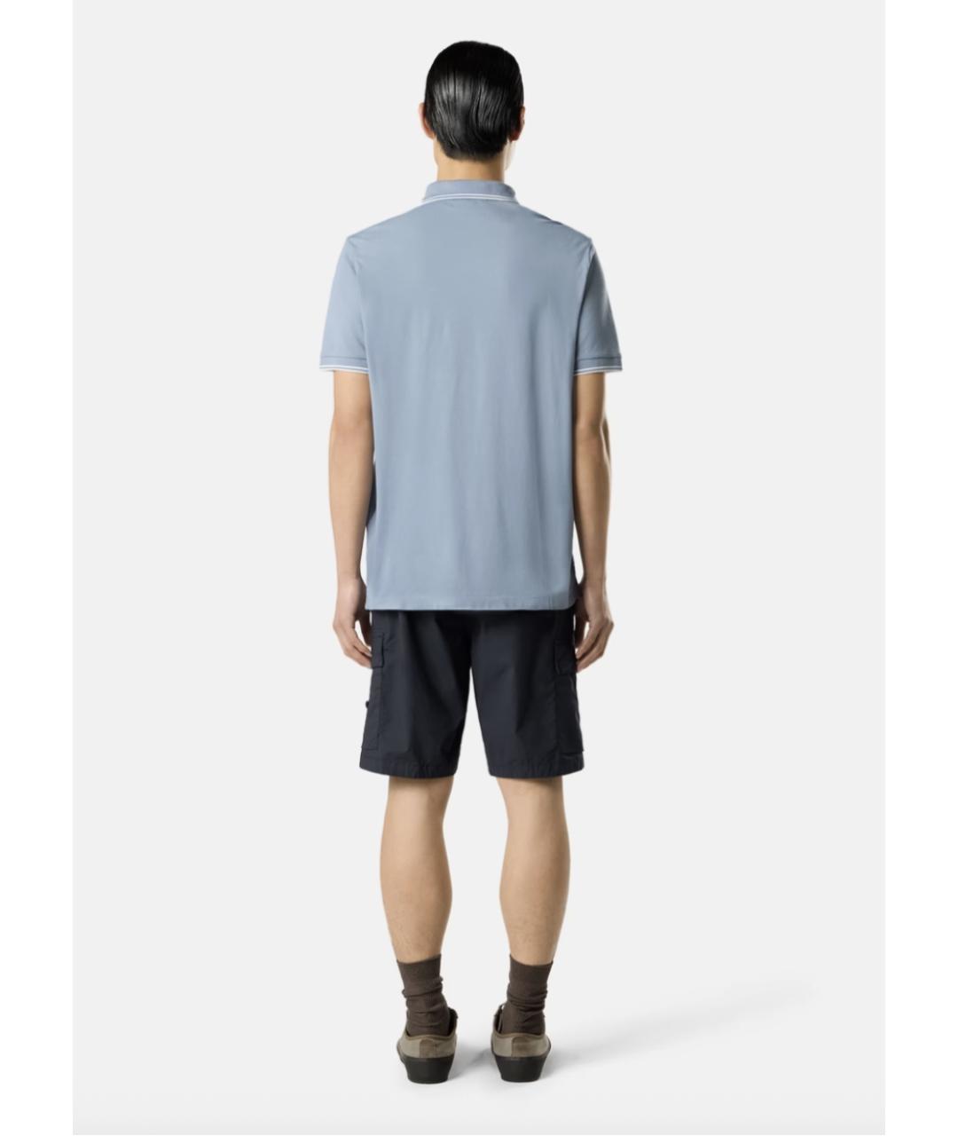STONE ISLAND Голубое хлопковое поло с коротким рукавом, фото 5