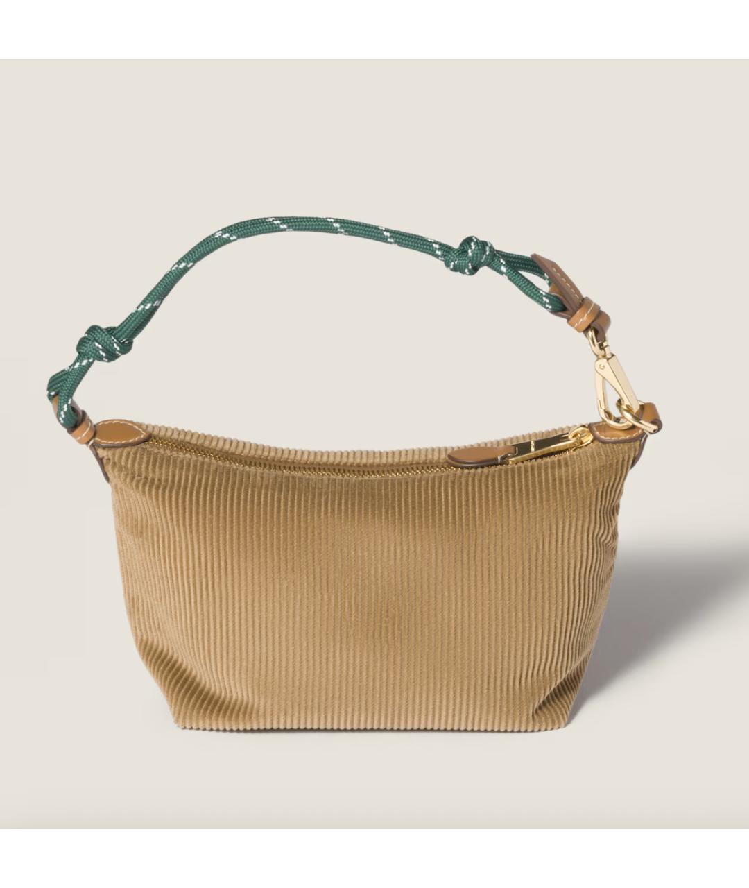MIU MIU Бежевая хлопковая сумка через плечо, фото 3