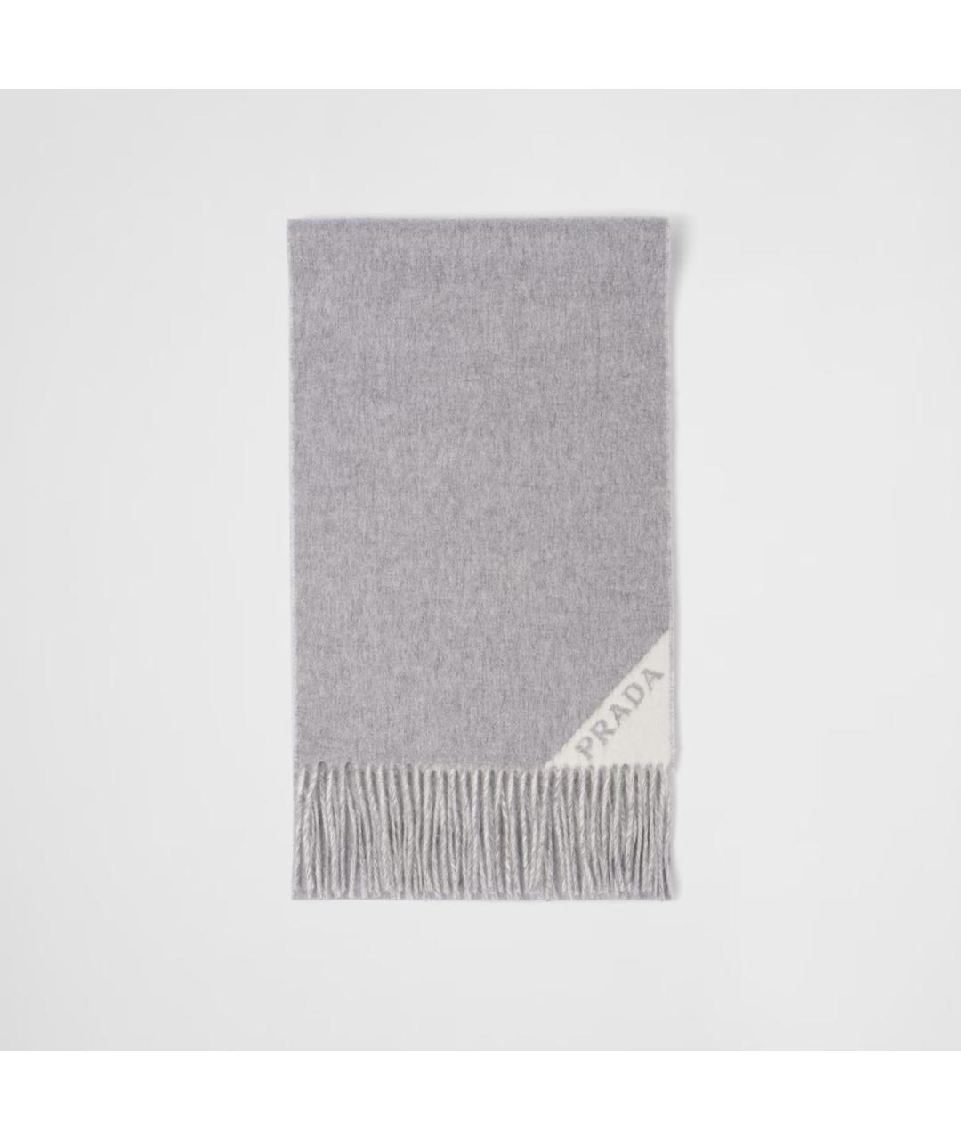 PRADA Серый кашемировый шарф, фото 3