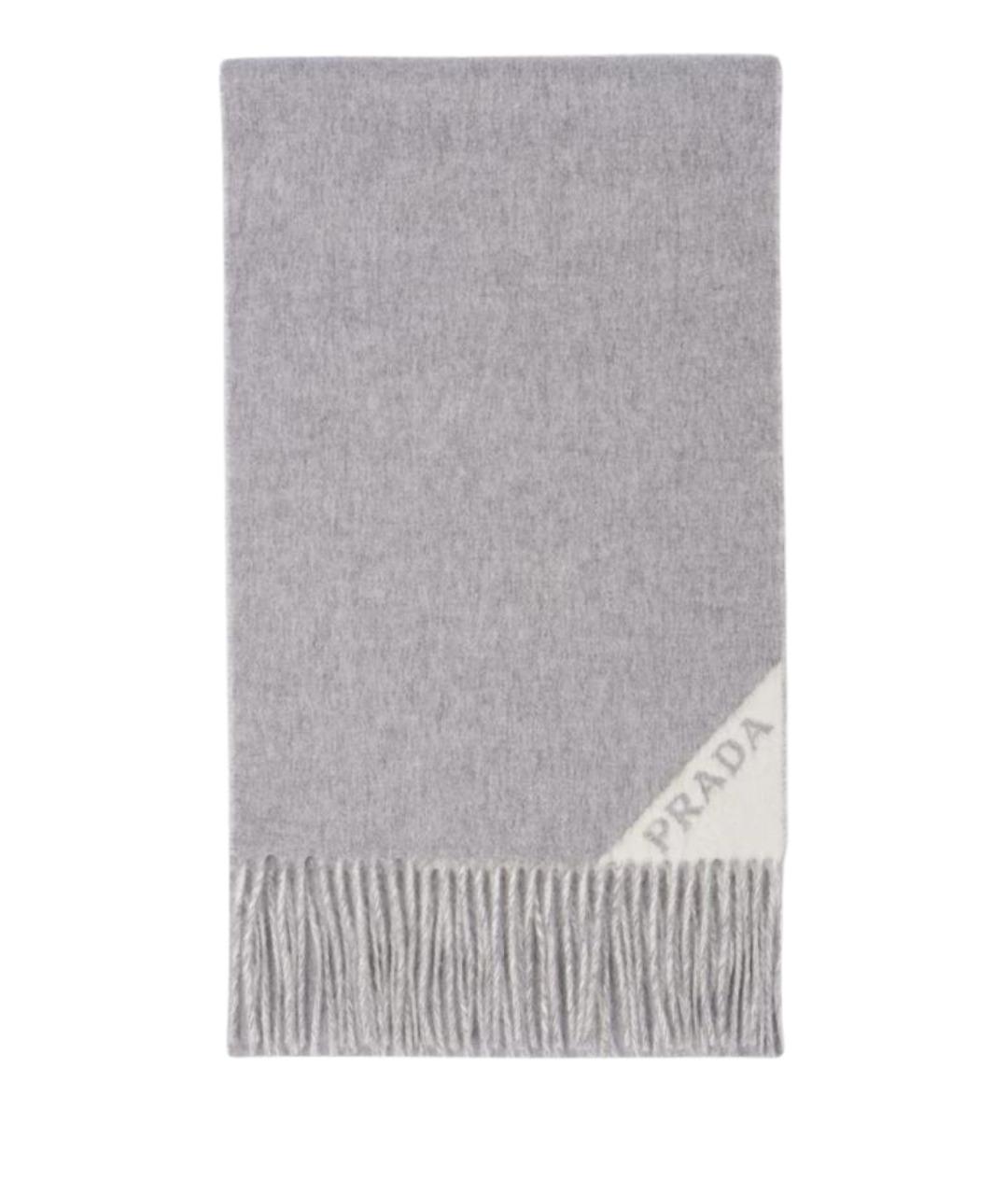 PRADA Серый кашемировый шарф, фото 1