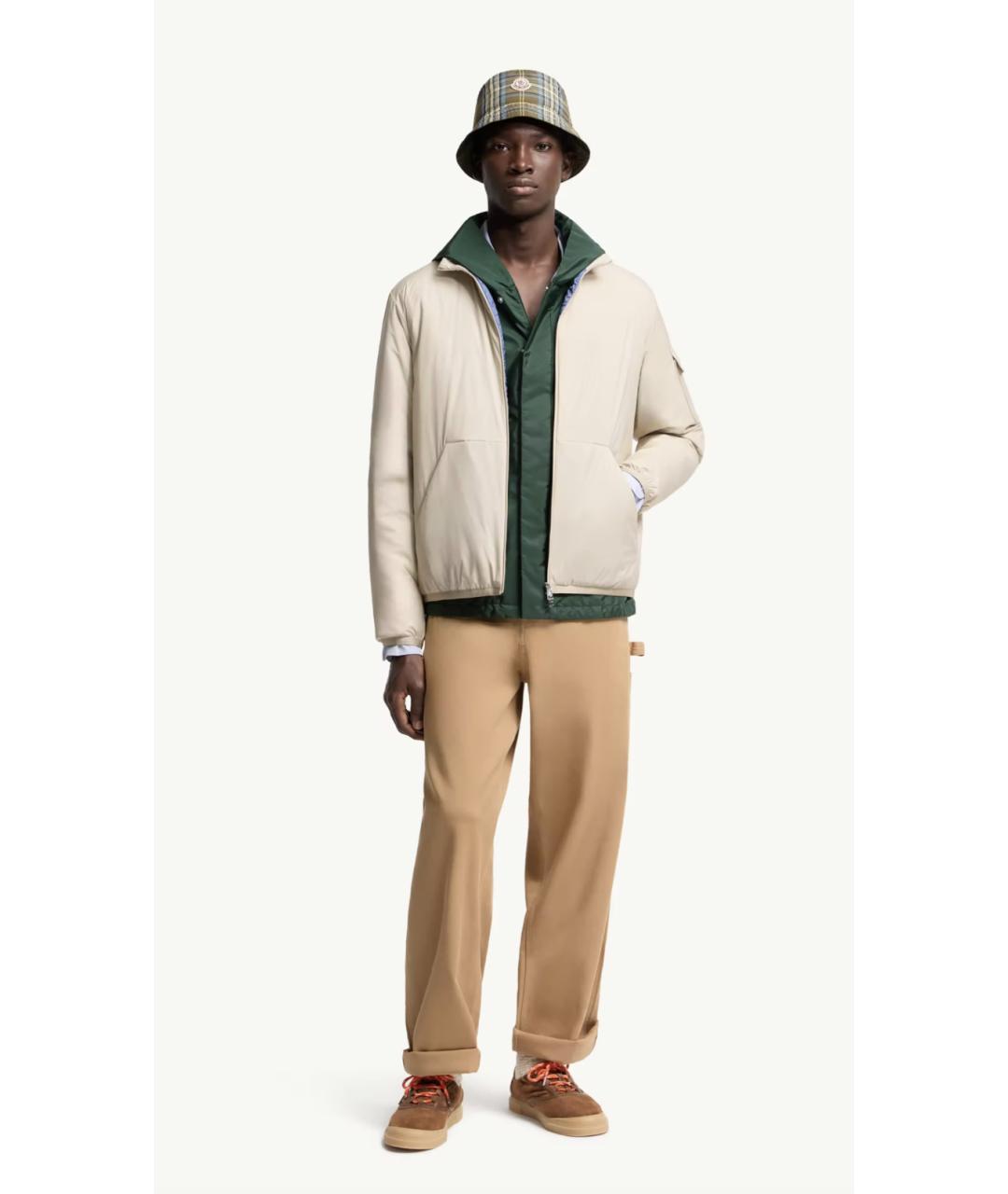 MONCLER Бежевые хлопковые повседневные брюки, фото 2