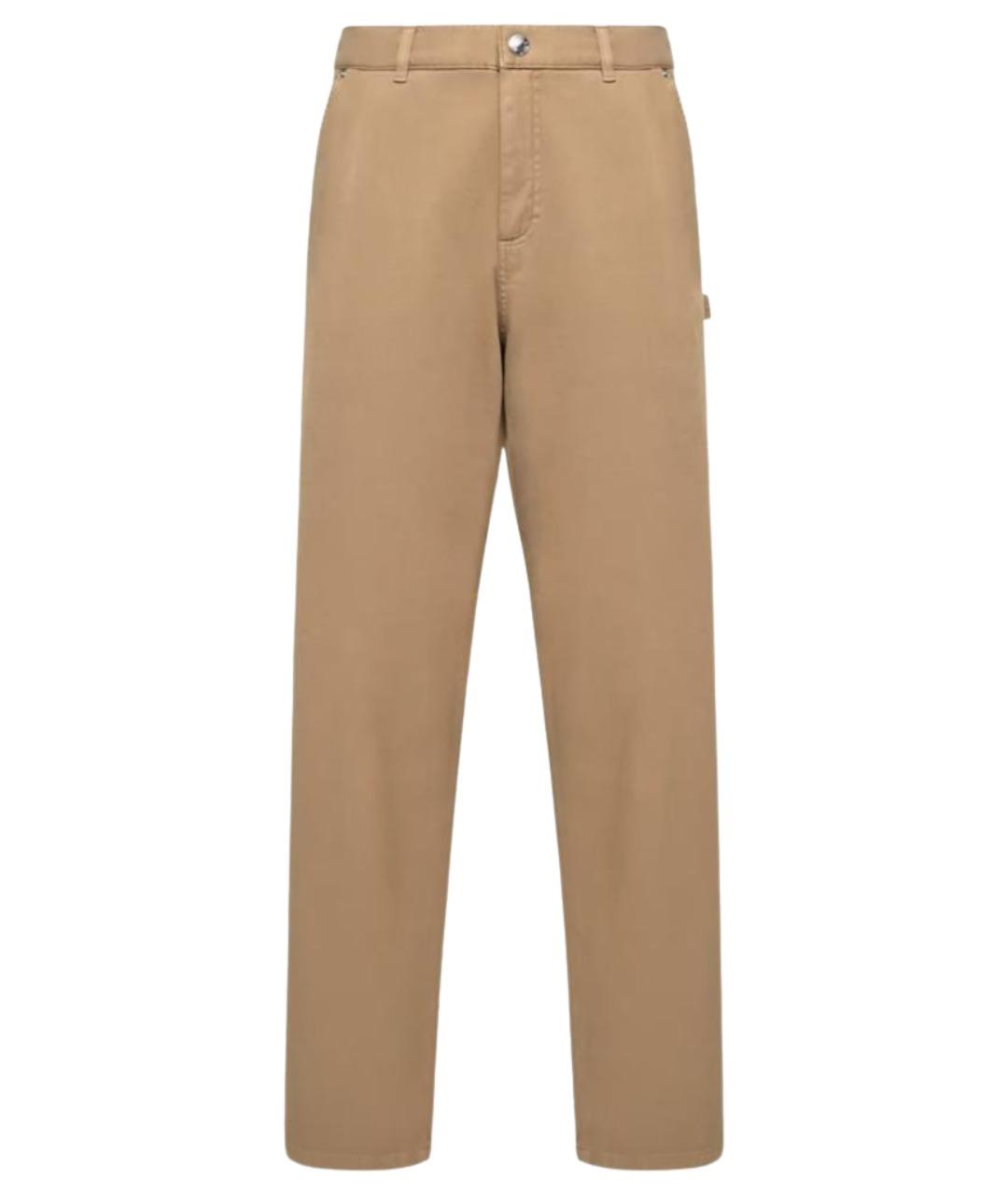 MONCLER Бежевые хлопковые повседневные брюки, фото 1