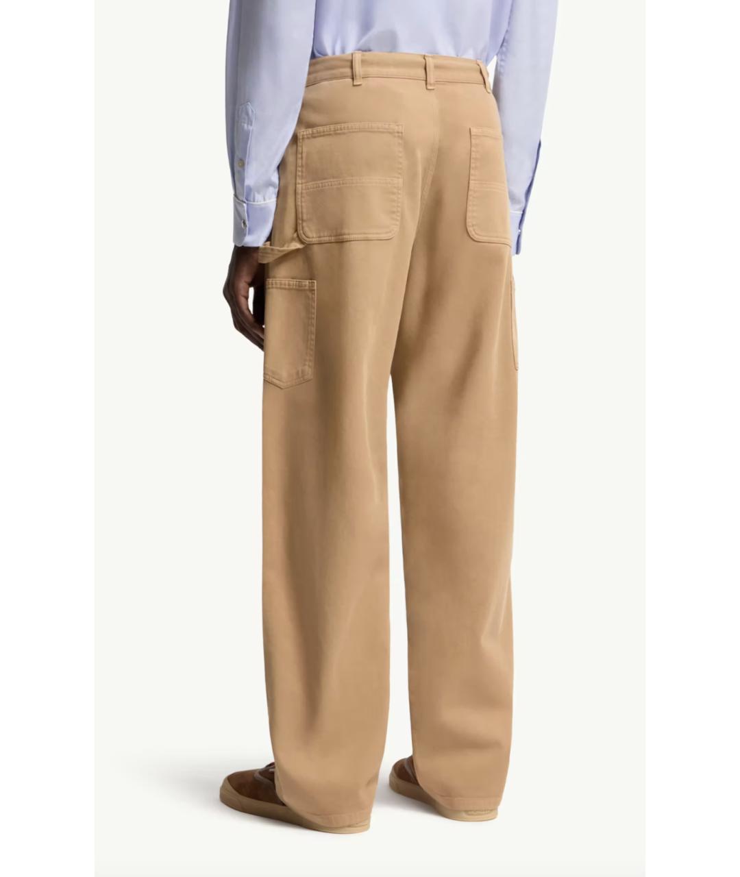 MONCLER Бежевые хлопковые повседневные брюки, фото 5