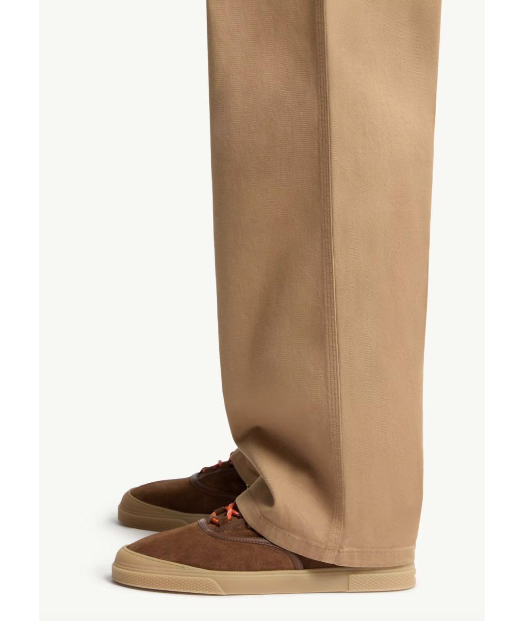 MONCLER Бежевые хлопковые повседневные брюки, фото 3