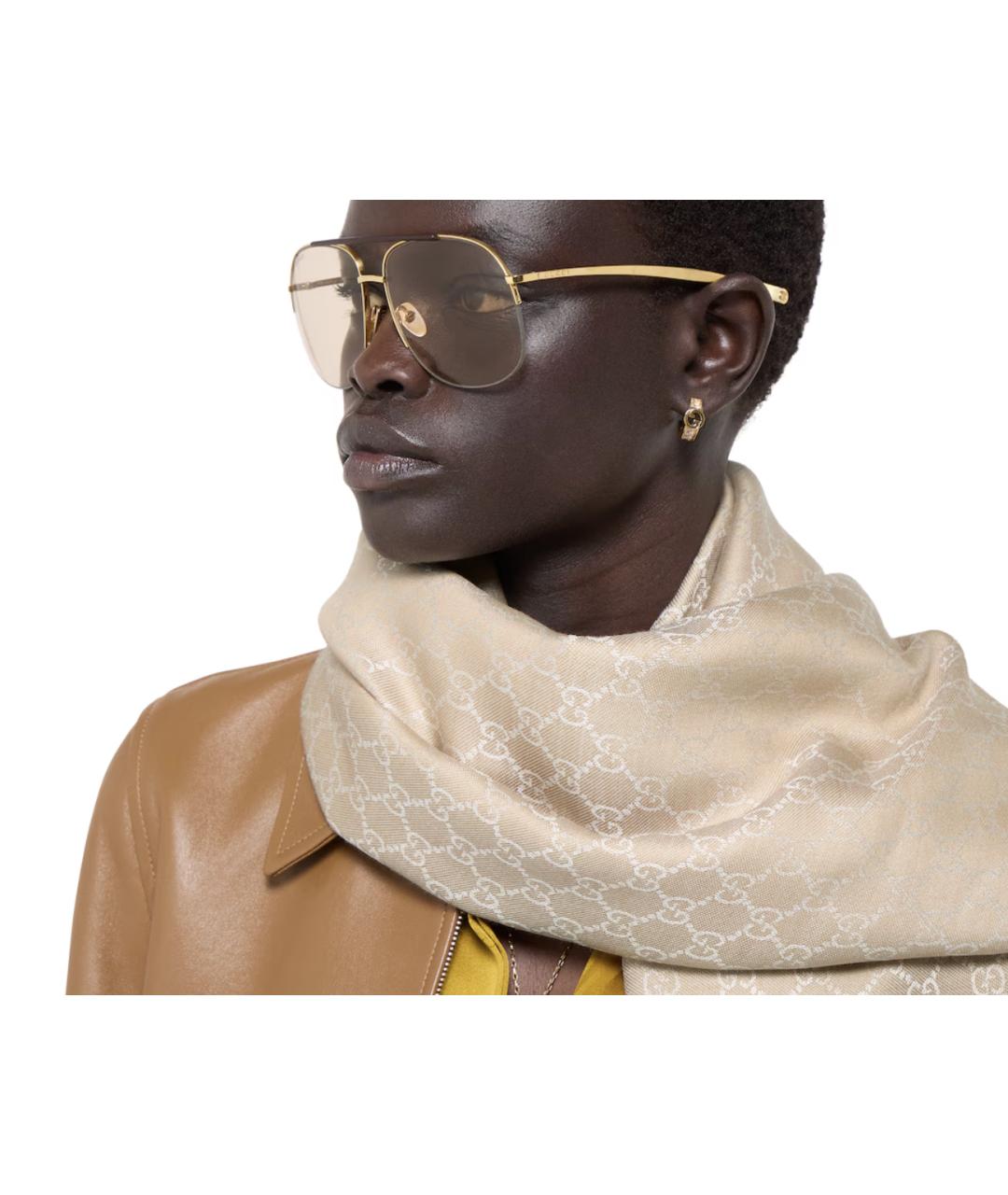 GUCCI Бежевый шарф, фото 4
