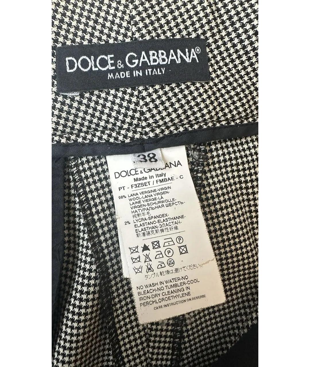 DOLCE&GABBANA Мульти шерстяные прямые брюки, фото 6