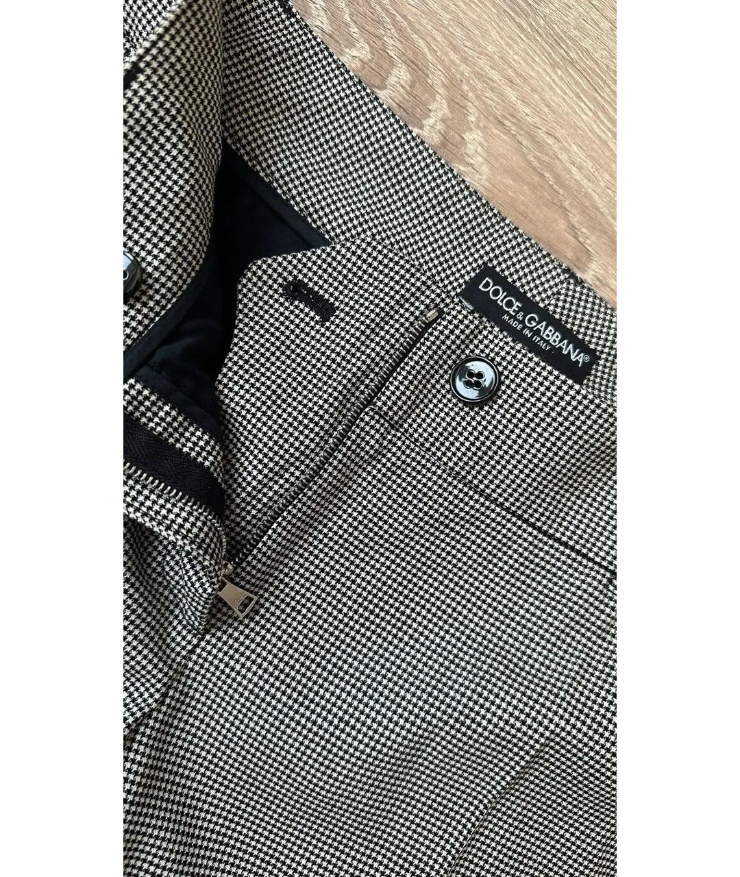 DOLCE&GABBANA Мульти шерстяные прямые брюки, фото 5