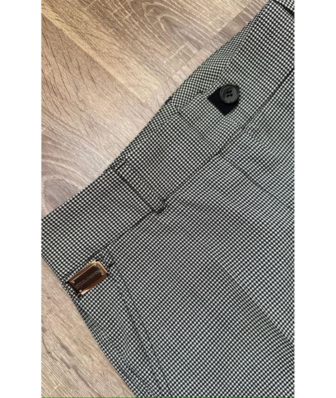 DOLCE&GABBANA Мульти шерстяные прямые брюки, фото 4