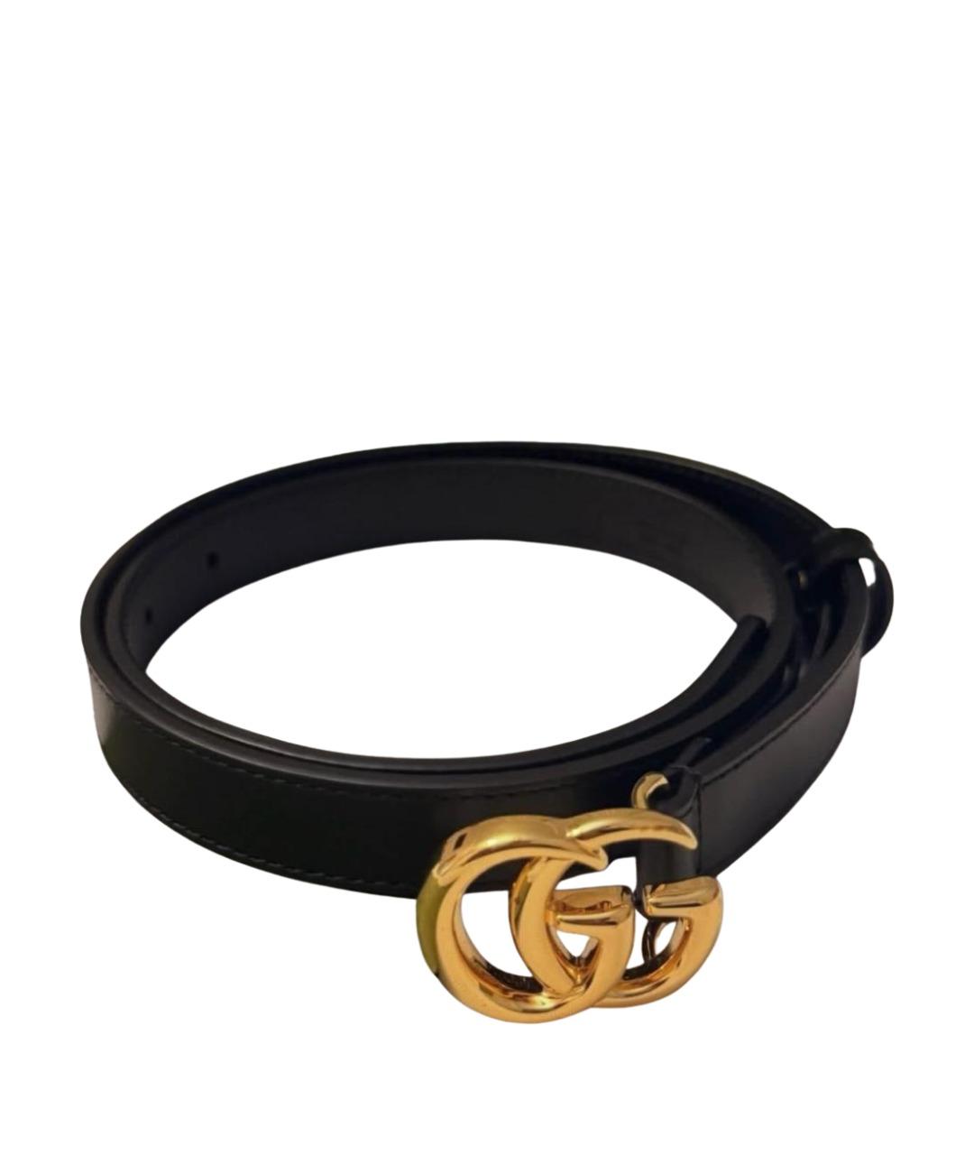 GUCCI Черный кожаный ремень, фото 1